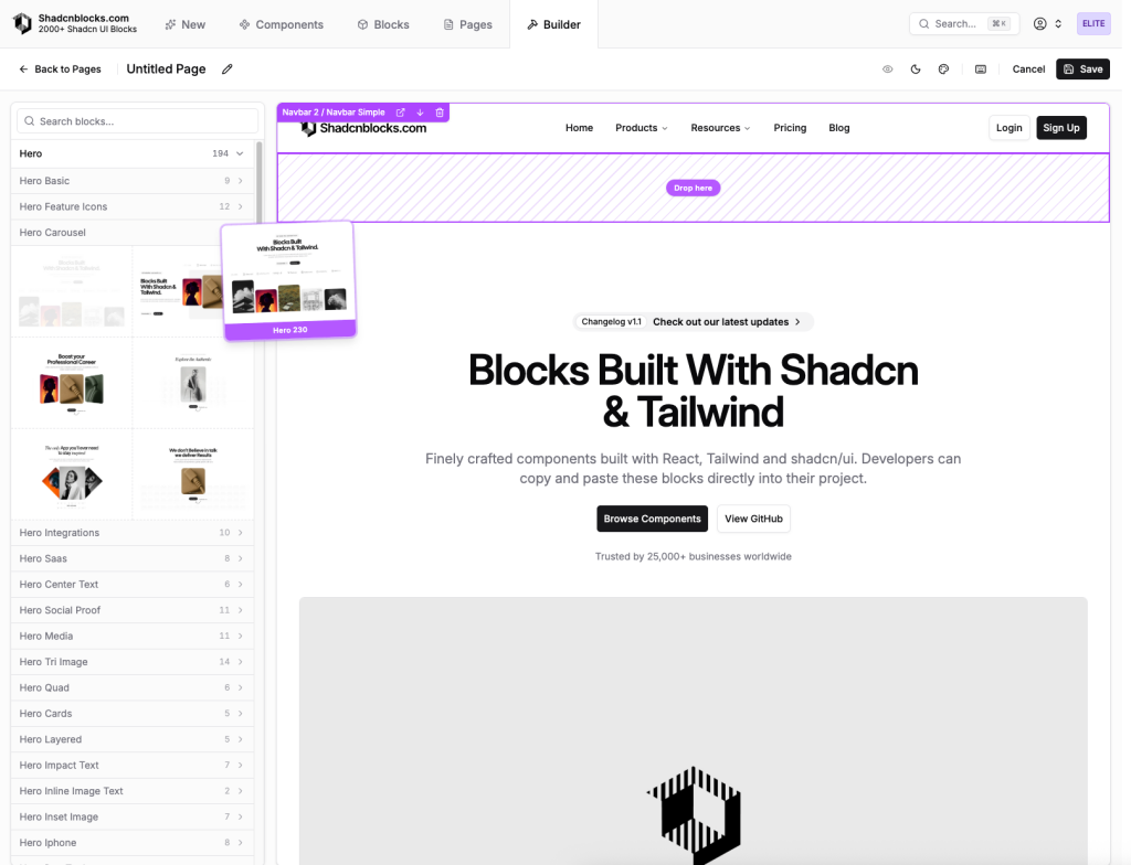 Shadcn Page Builder