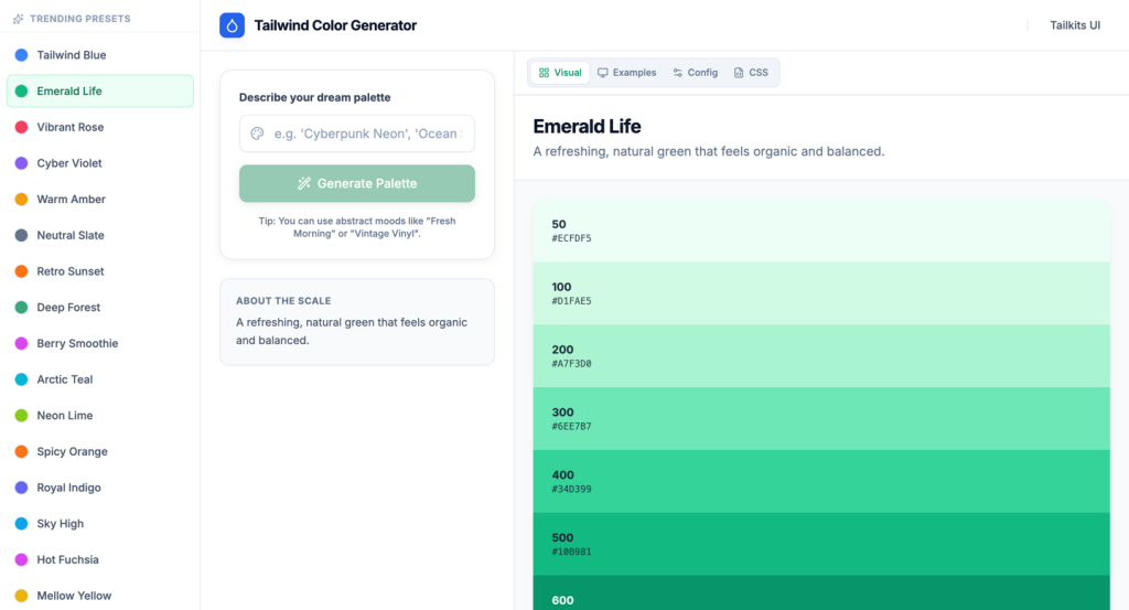 Tailwind CSS Color Generator