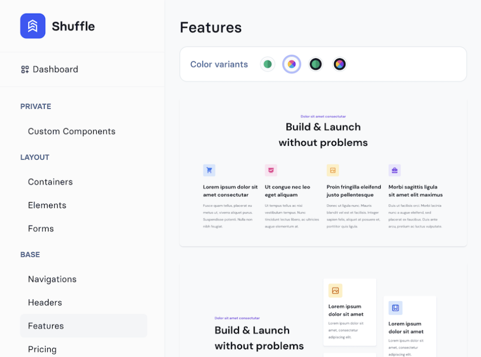 Atis Template color variants