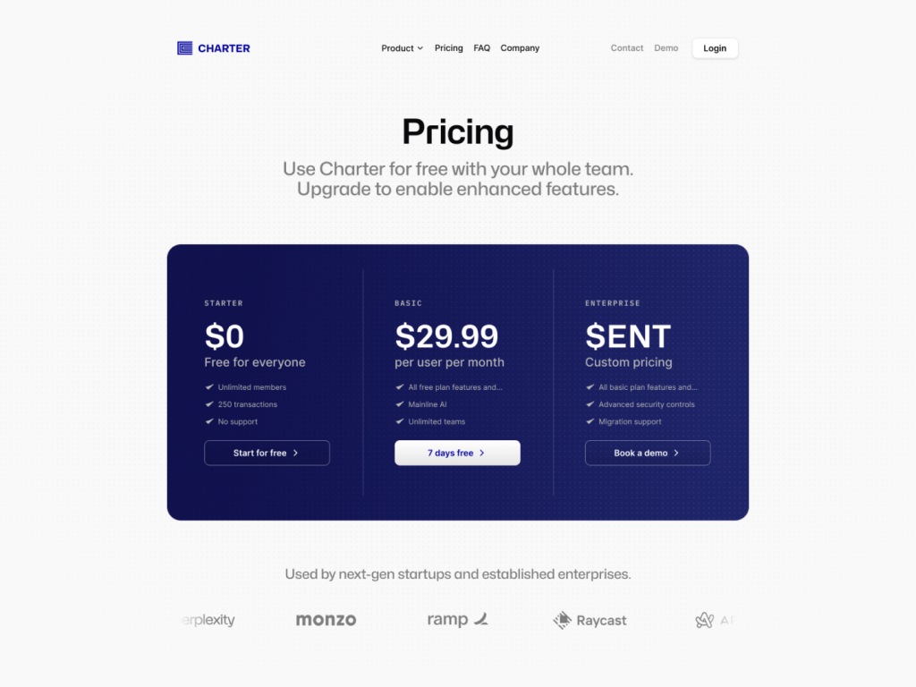 Charter Fintech Template – Next.js & Tailwind
