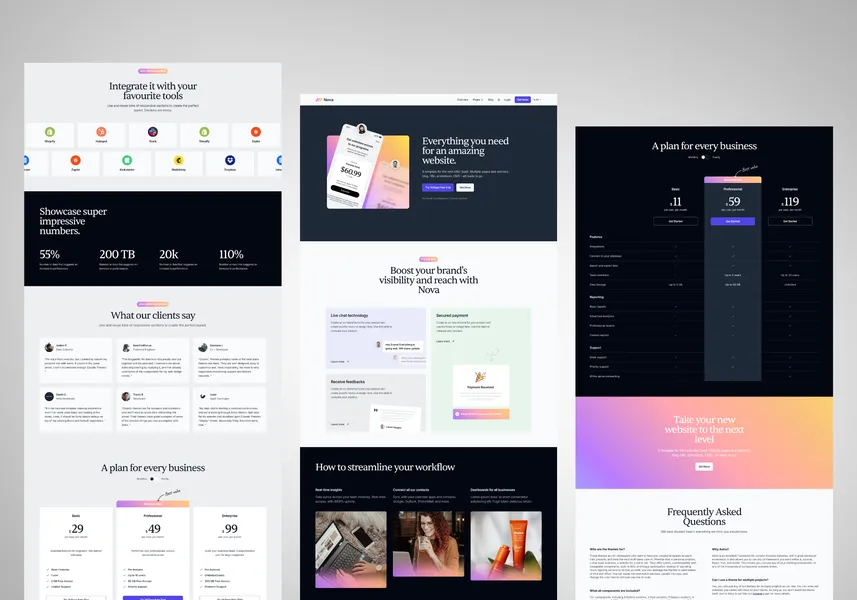 Nova Colorful Tailwind SaaS template Colorful SaaS template