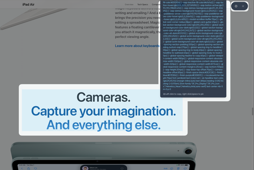 CSS into TailwindCSS extension on apple.com