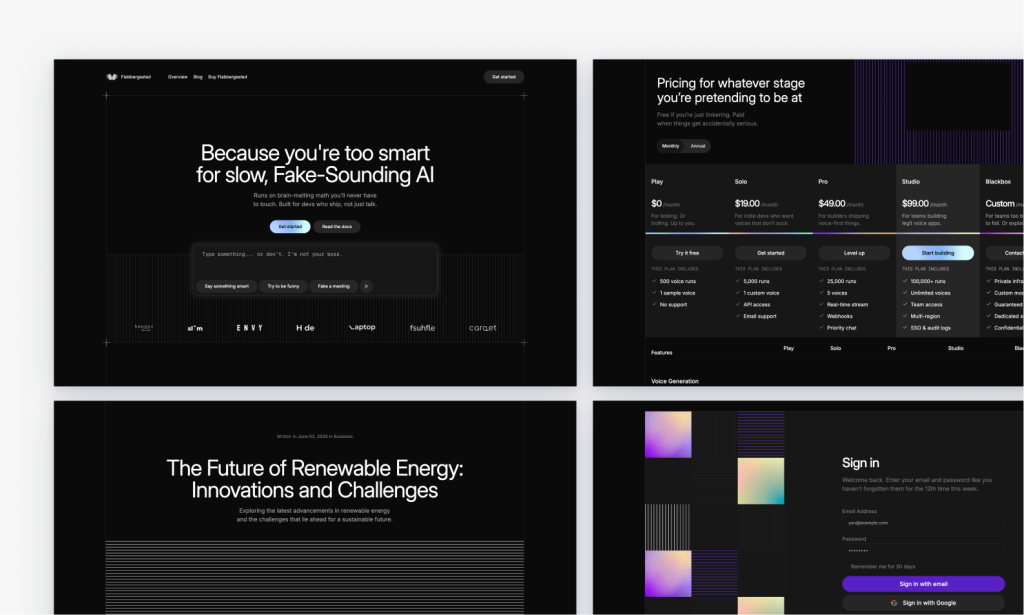 Flabbergasted Brutalist Astro Template - Pricing Flabbergasted Brutalist Astro Template