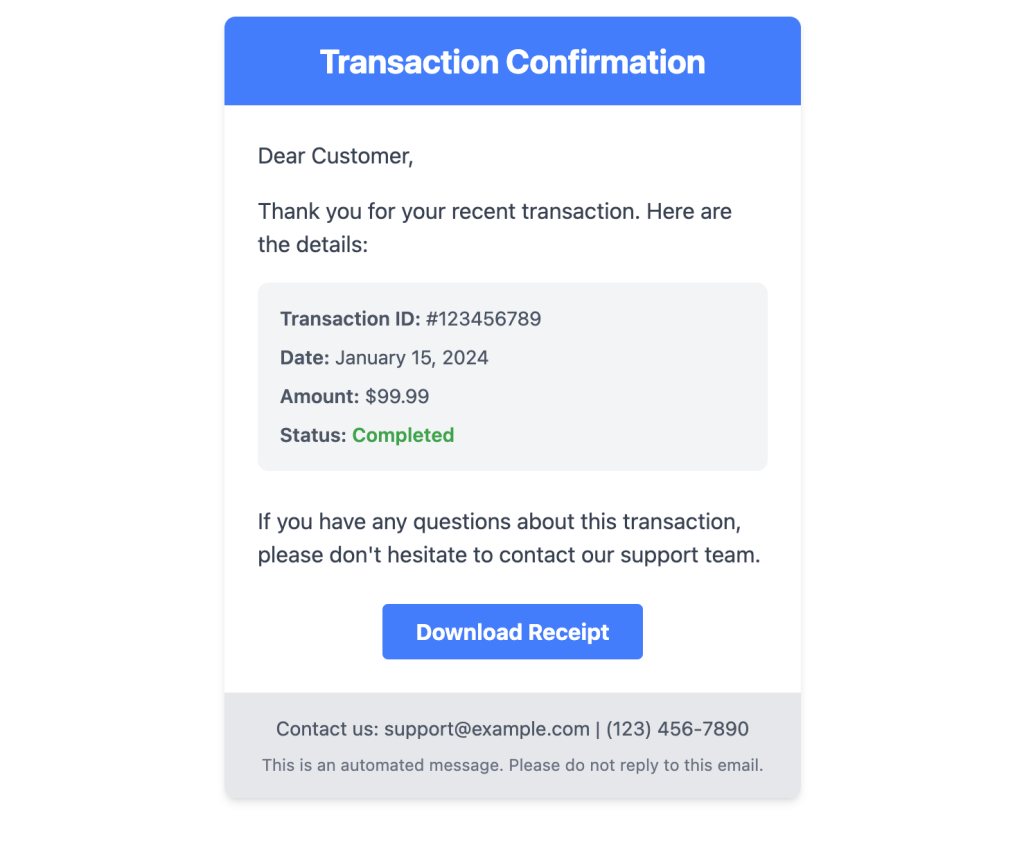 Transactional Transactional Email Template