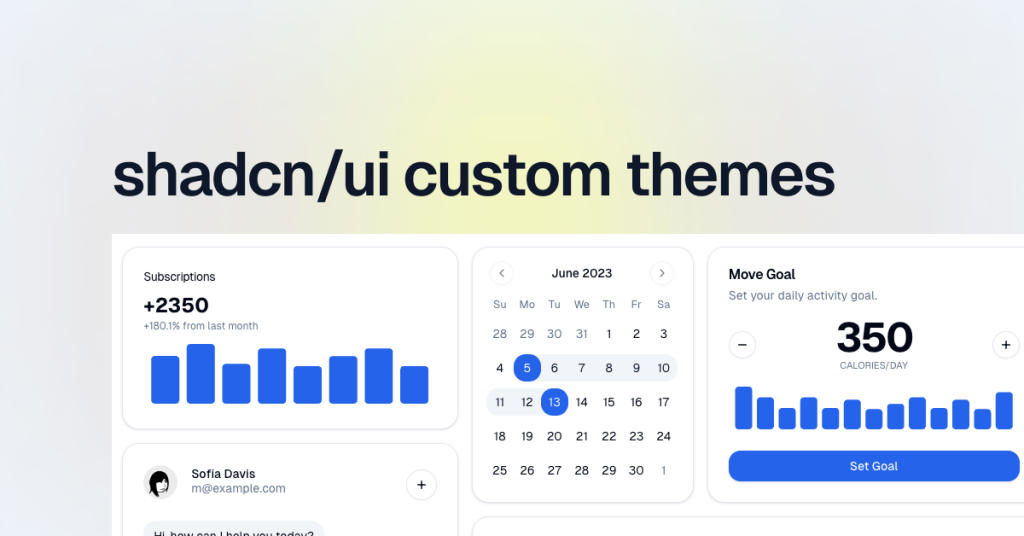 shadcn/ui Custom Themes shadcn/ui Custom Themes