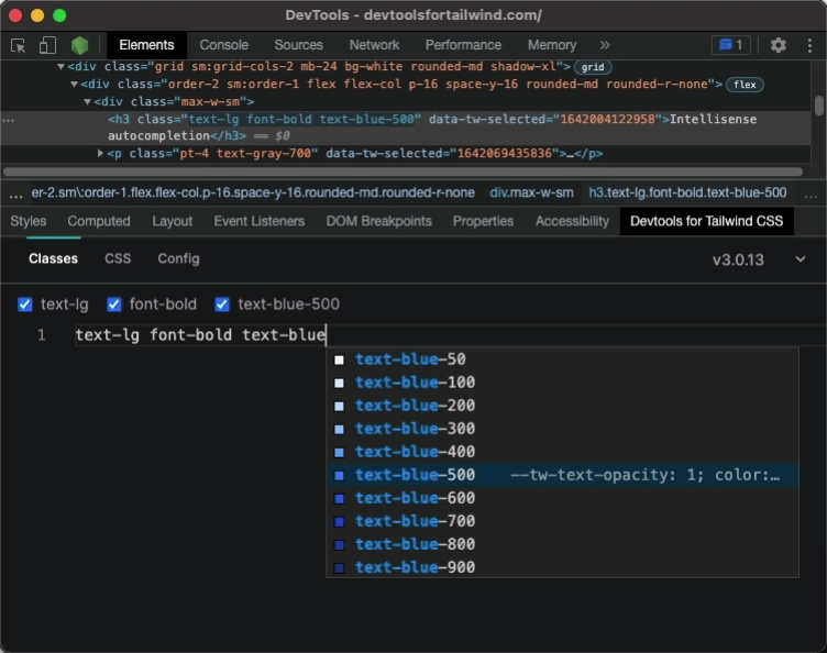  Intellisense autocompletion