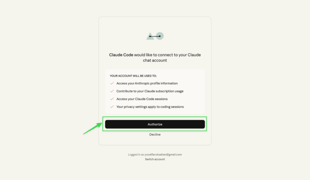 Claude Code Authorization Screen