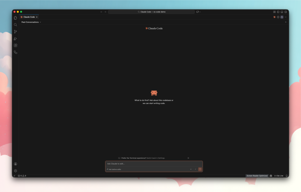 Claude Code Interface on VS Code