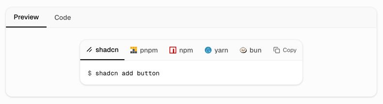 Tabbed CLI command block