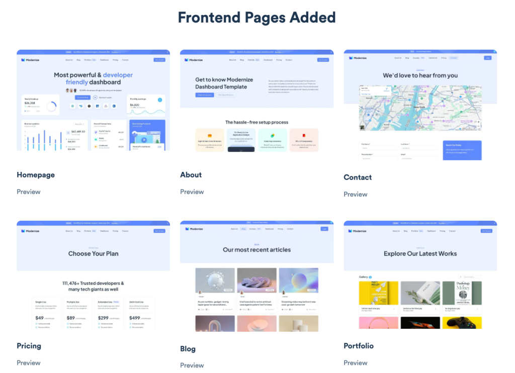 Modernize Pre Built Landing Pages Modernize Pre Built Landing Pages