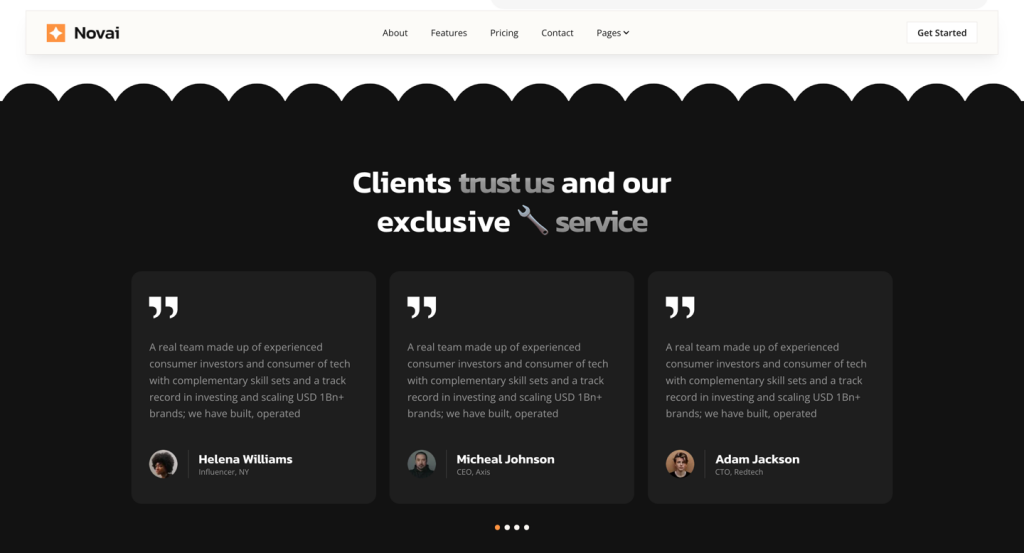 Novai Astro Theme - Testimonials