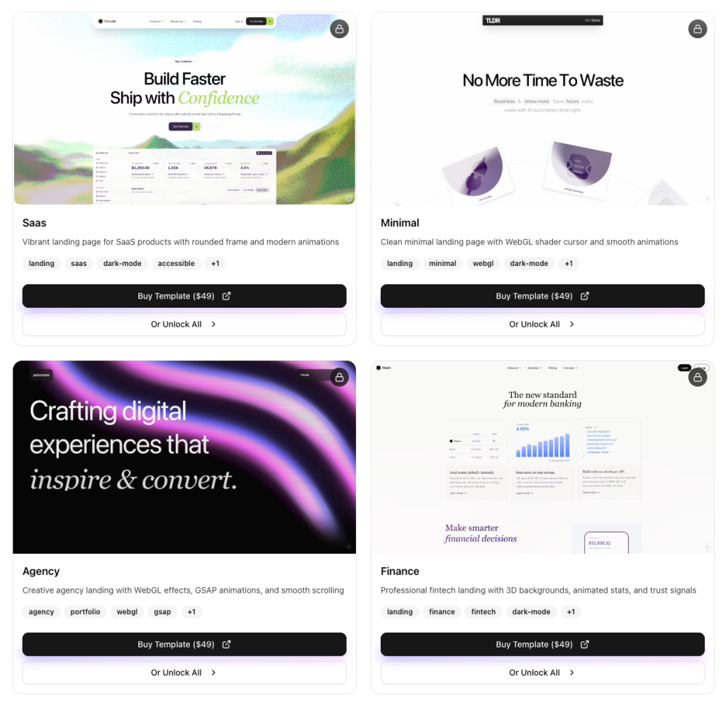 React Bits Pro Templates React Bits Pro Templates