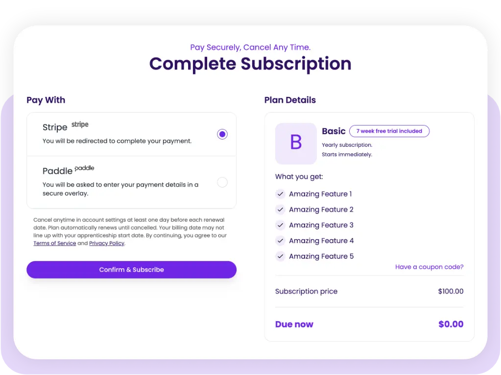 Checkout Saasykit boilerplate - checkout