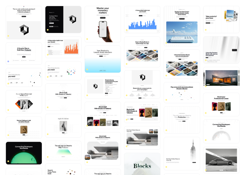 Shadcn ui blocks showcase - hero sections Shadcn ui blocks showcase - hero sections