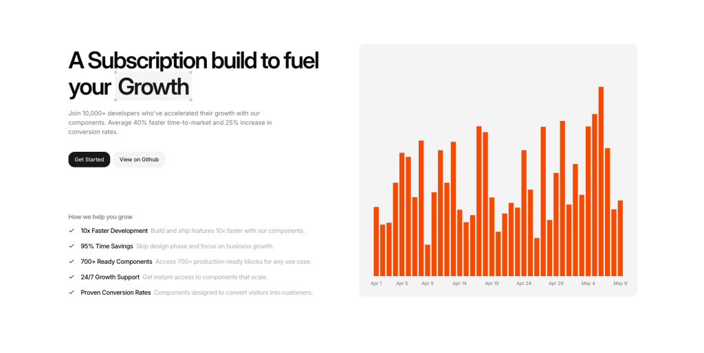Stats, Hero section from Shadcnblocks shadcn ui hero with stats Block