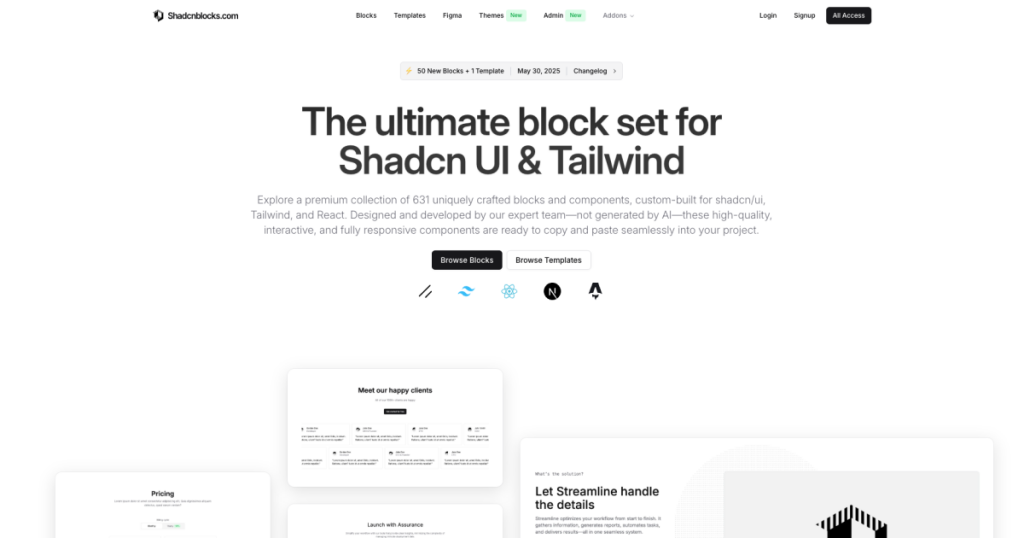 Shadcnblocks shadcn/ui blocks & components