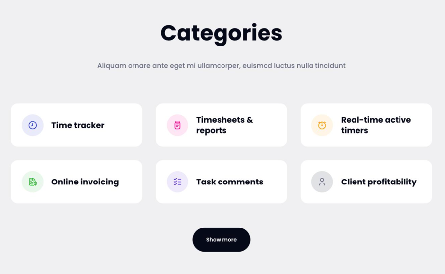 Tailwind category component from Filytreck