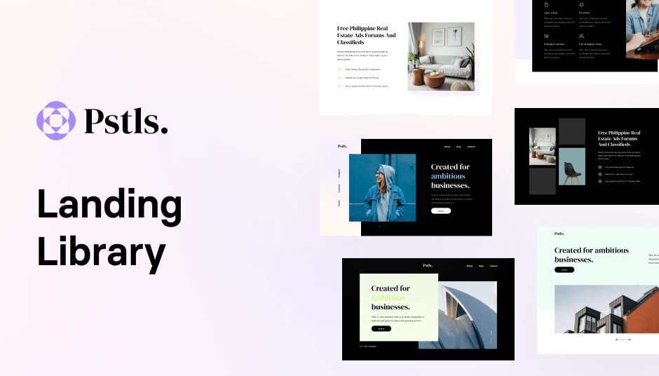 Pstls. Tailwind Website Template Pstls. Landing Library