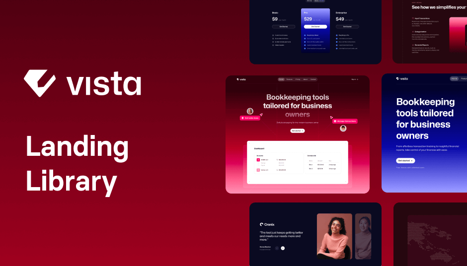 Vista Tailwind Website Template Vista Landing Library