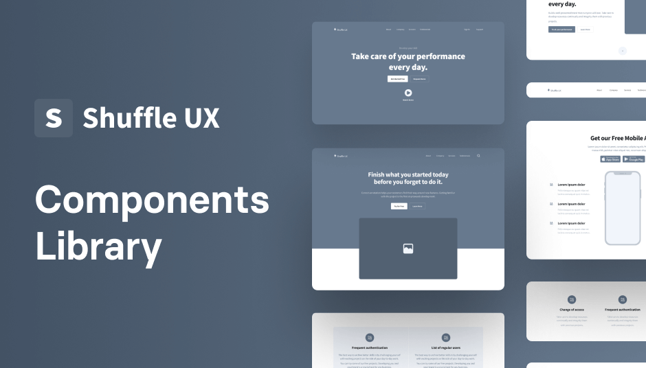 Shuffle UX Template - Landing Page, Wireframing Shuffle UX Template - Landing Page, Wireframing