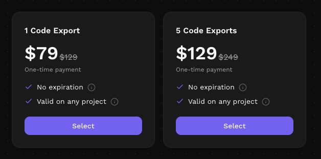 Pricing - Pay Per Export Pricing - Pay Per Export