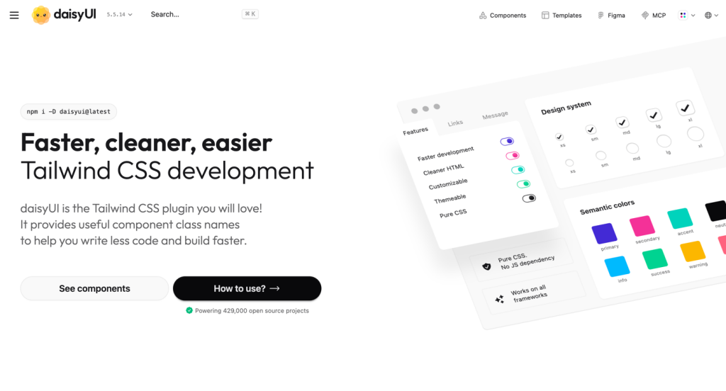 daisyUI - Faster, cleaner, easier Tailwind CSS development