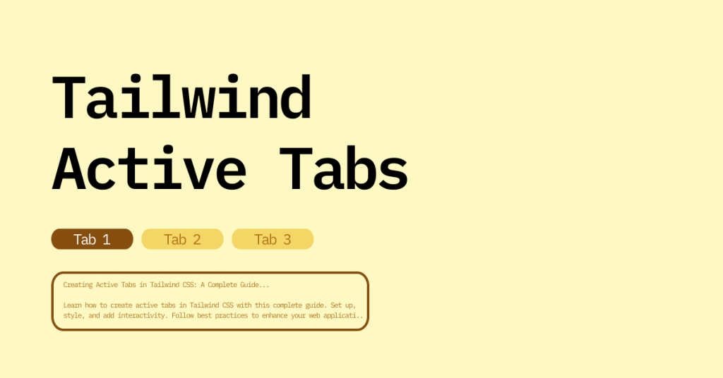 Creating Active Tabs in Tailwind CSS Creating Active Tabs in Tailwind CSS