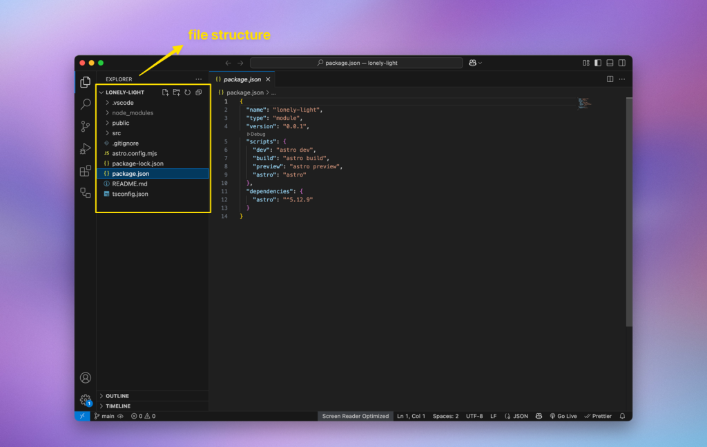 Our project after Astro installation Our project after Astro installation