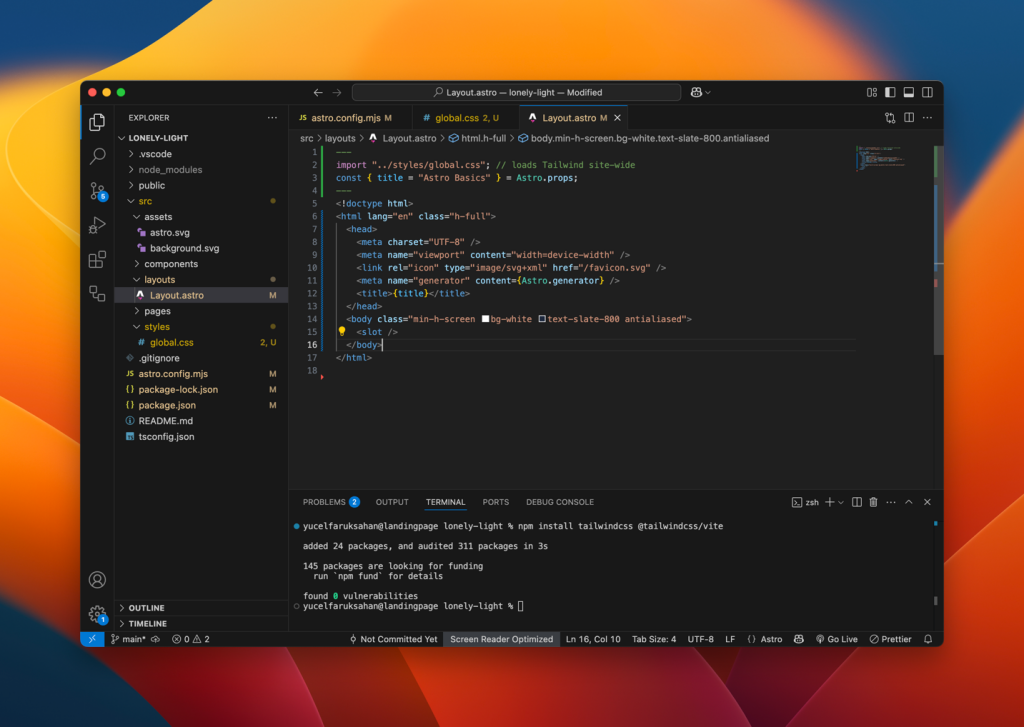 Layout.astro | After Layout.astro | After