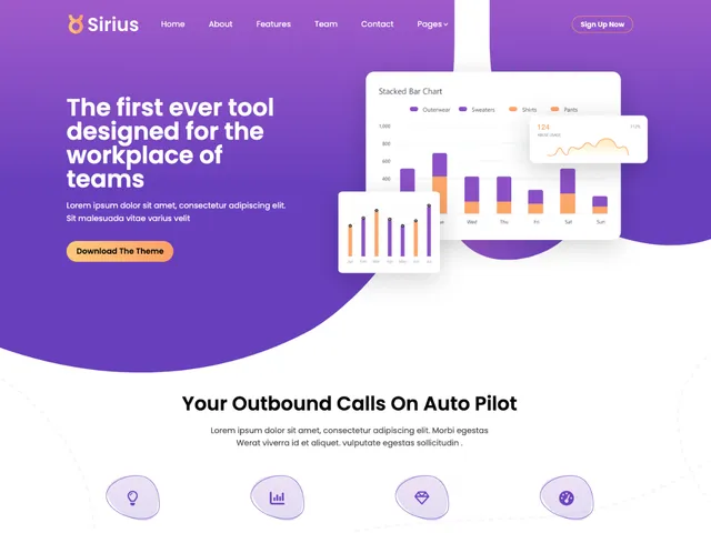 Sirius - Tailwind SaaS Tempalte Sirius Template