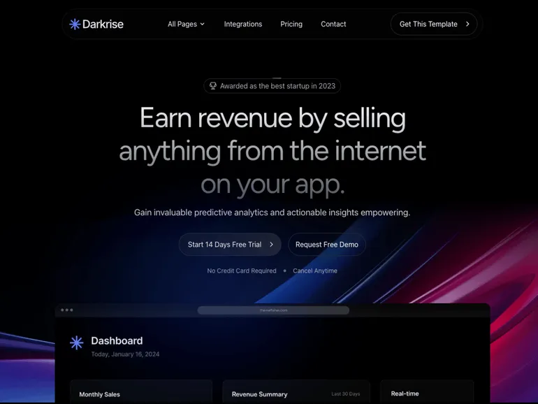 Darkrise Astro Template - Dark Mode Darkrise Astro Template