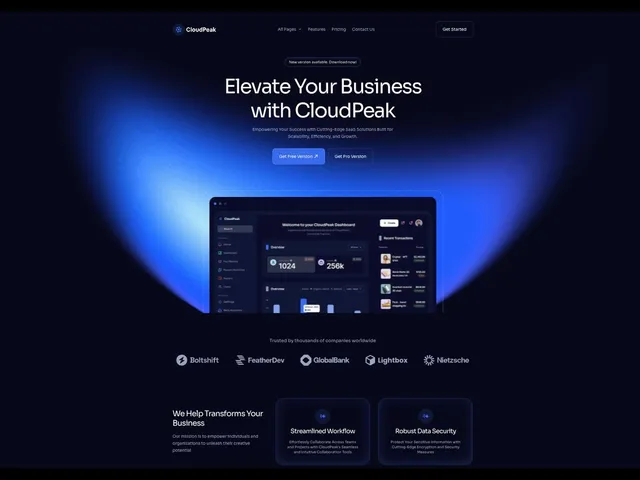 Cloudpeak - Tailwind SaaS Tempalte Cloudpeak Template