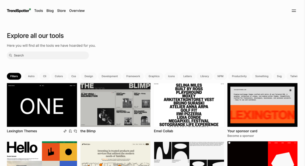 Trendspotter: Directory Page