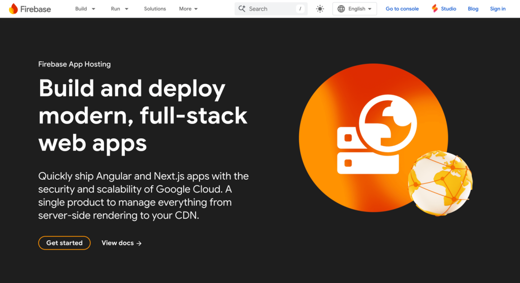 Firebase Hosting hero with static site & CDN features