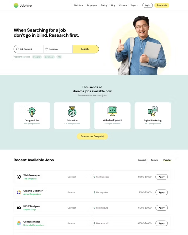 Jobhire Template Jobhire Template - Tailwind Next.js Template