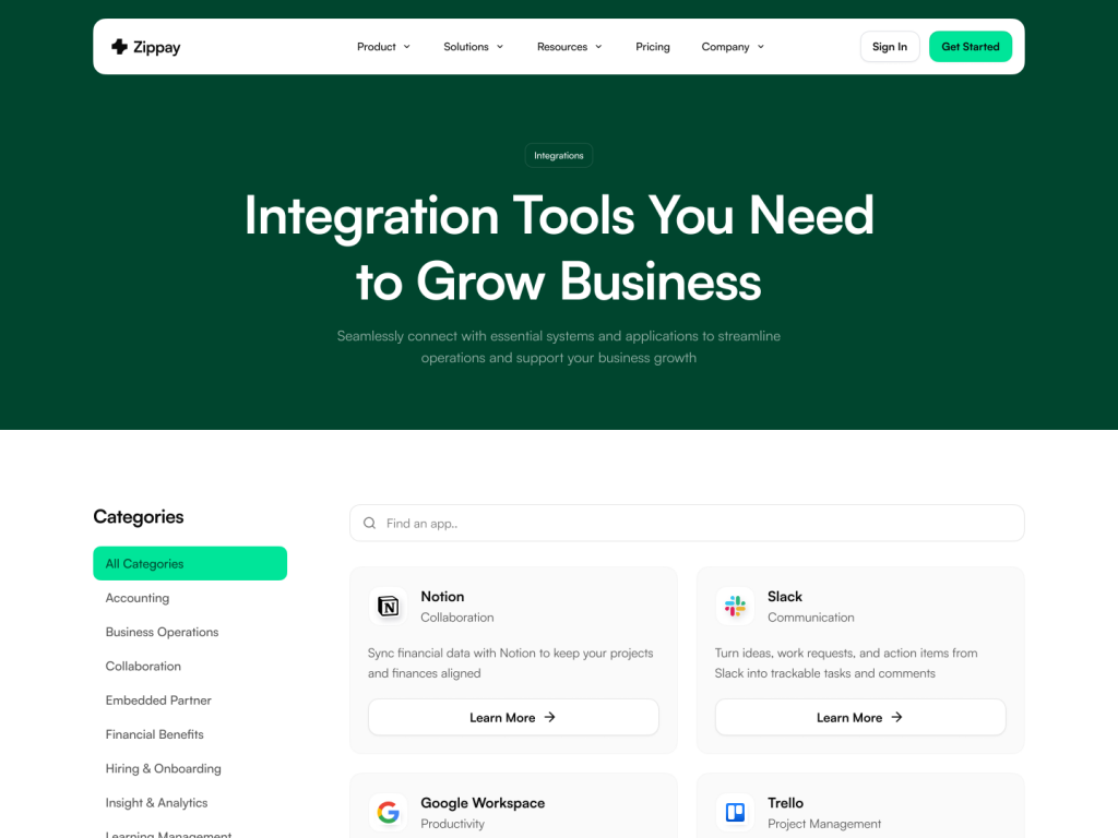 Zippay Theme – Integration Page Zippay Theme – Integration Page